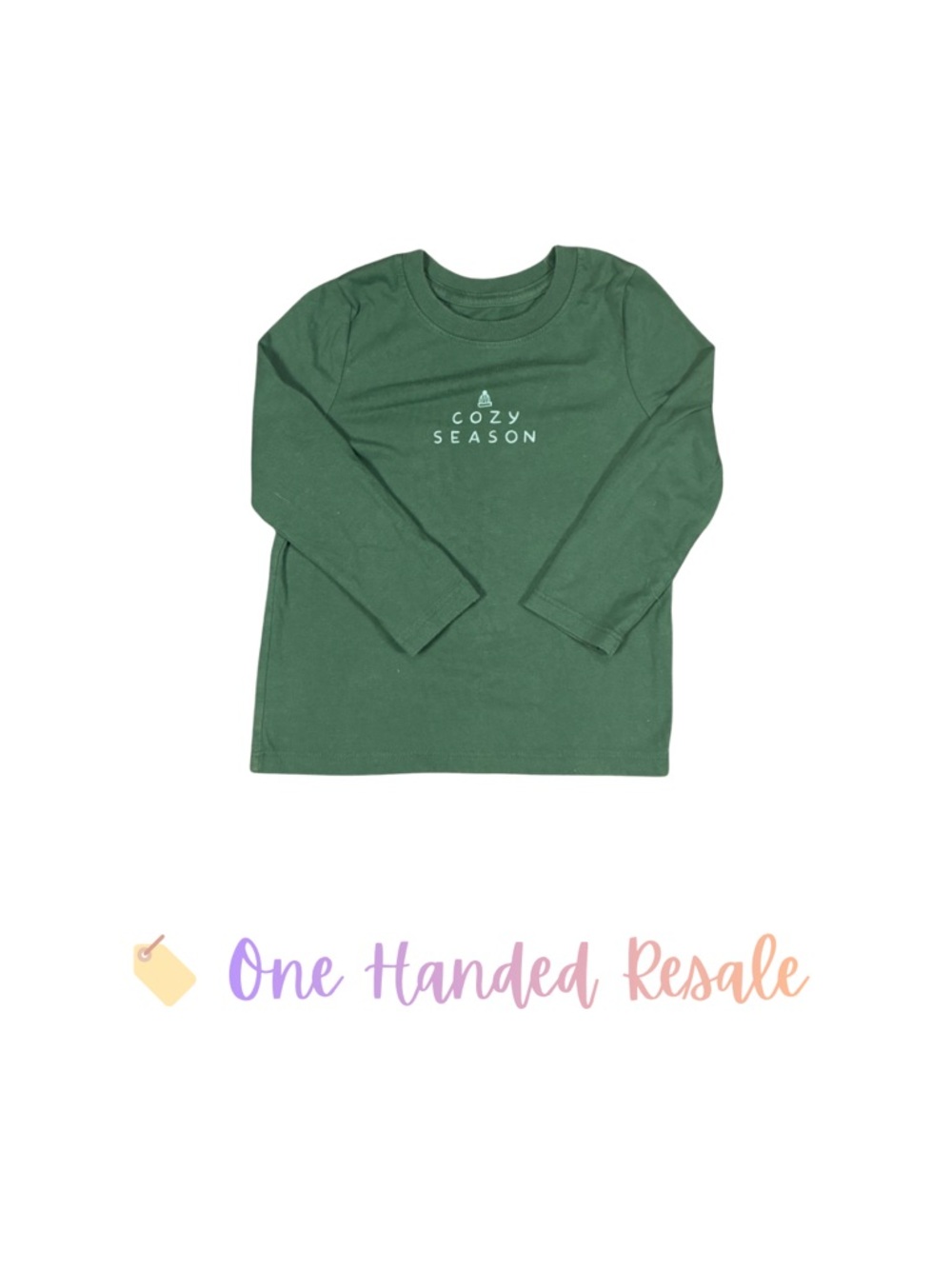 🛷 Cat & Jack Kids Green Long Sleeve Tee Shirt Top Unisex Boys Girls 3T